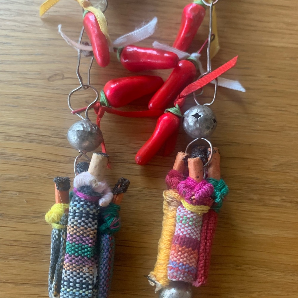 4 / 20$ SALE Vintage Folk Art Central American Doll Necklace or Decor
